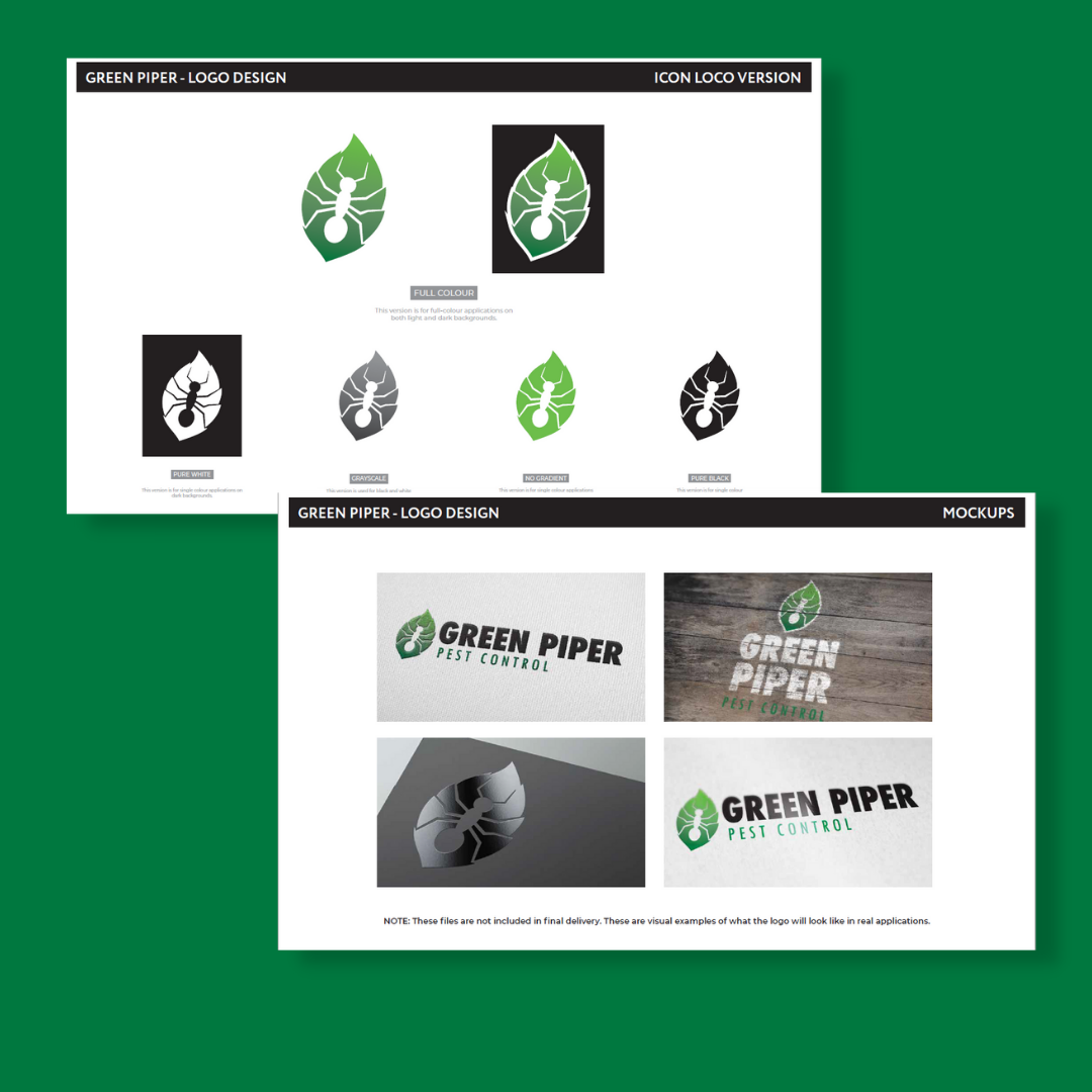 Green Piper Logo Mock Ups